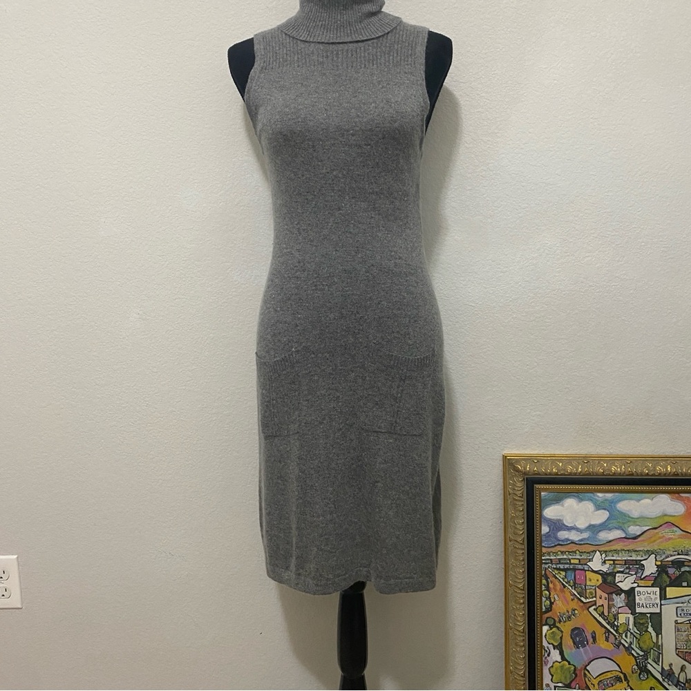 BCBGMaxAzria Charcoal Angora and Wool Blend Dress